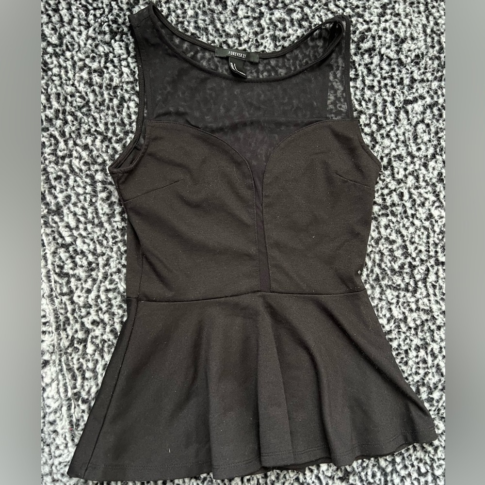Black Peplum Top